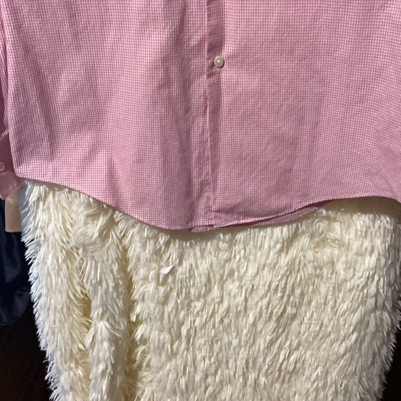Van Heusen Men’s Fitted Pink/White Checked Long Sleeve Dress Shirt. Size 15 - Picture 5 of 9